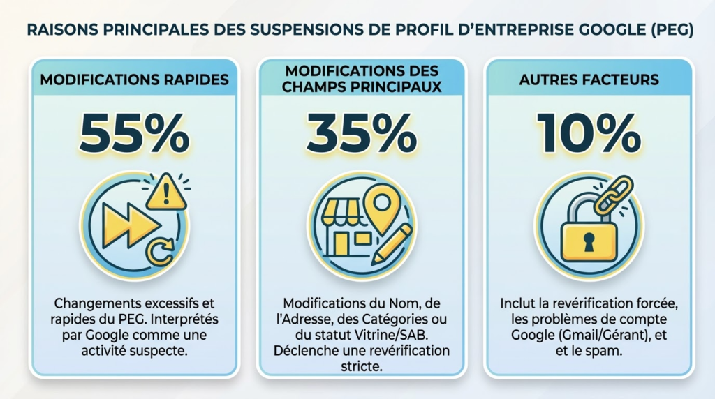 raisons principales des suspensions de fiches